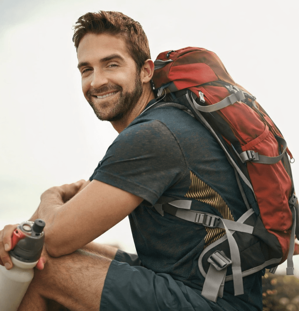 Man hiking in the mountains
